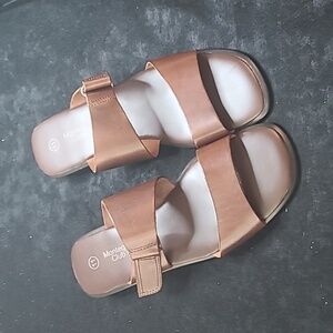 Montego Bay Club Women's Sandals Leather Upper Brown Size 11 NWOT